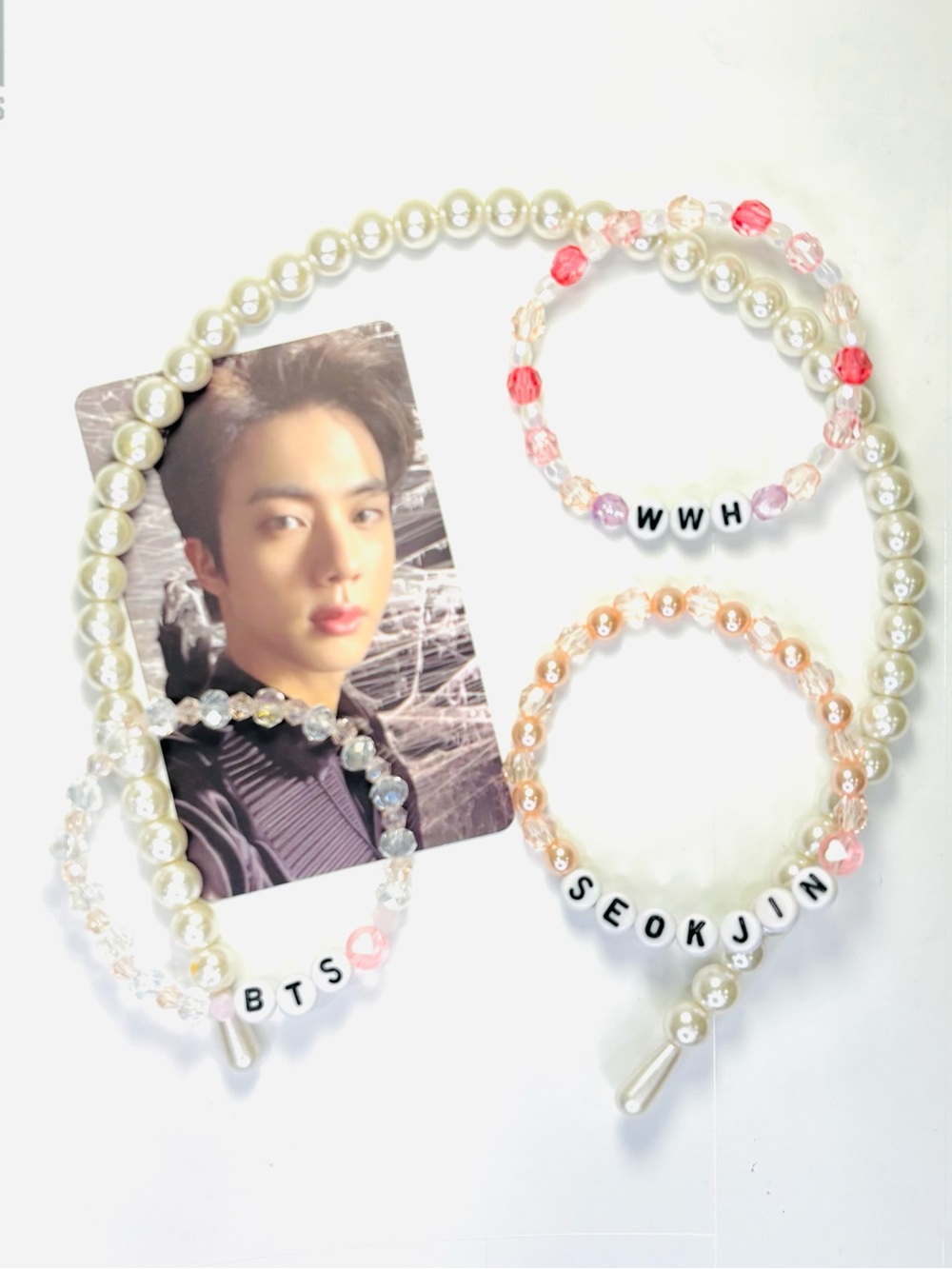 (5pcs) BTS JIN BRACELET PHOTOCARD HEADBAND BUNDLE